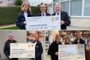 Three groups and businesses handed over cheques to the charity