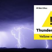 A yellow weather warning is in place